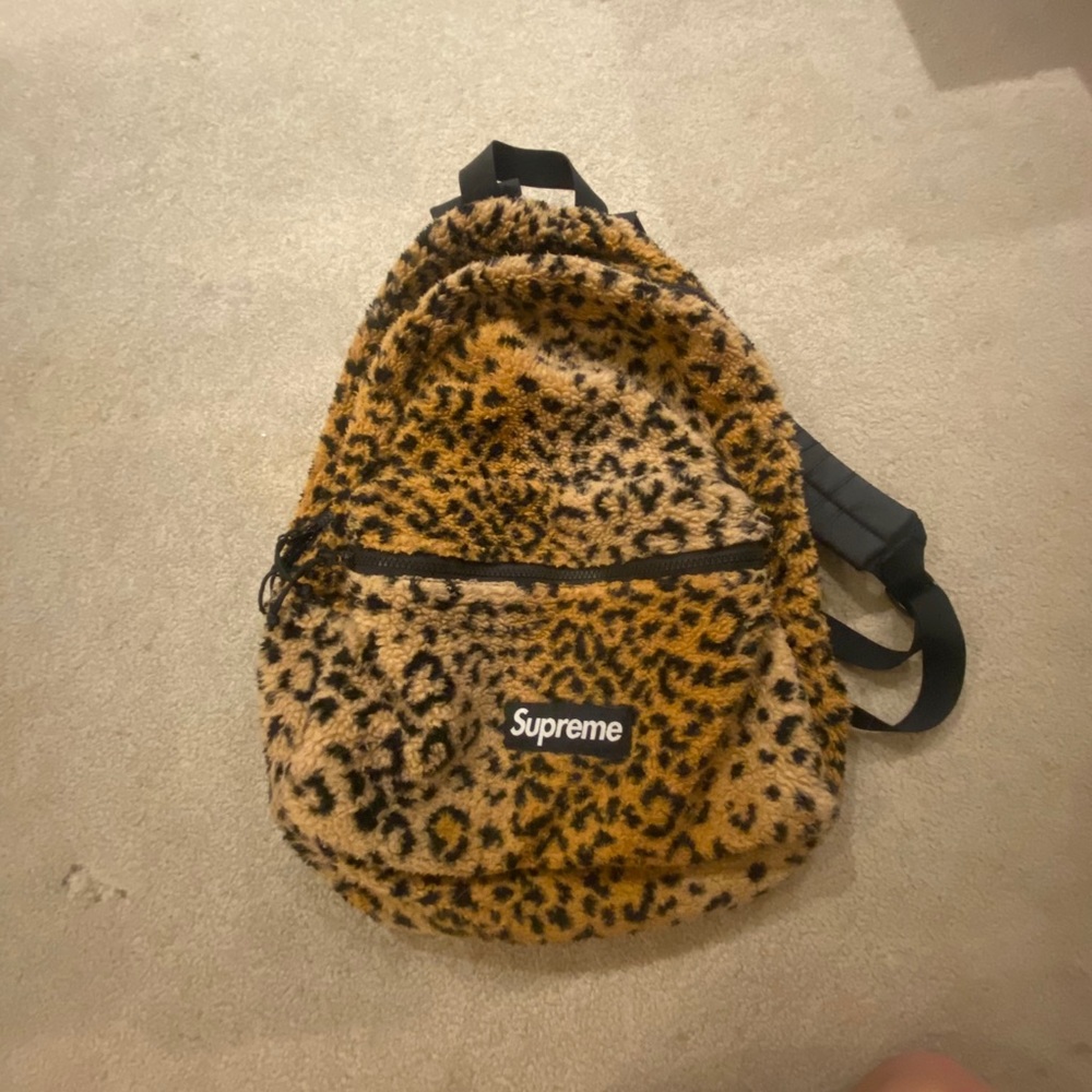 Supreme Leopard Fleece Backpack